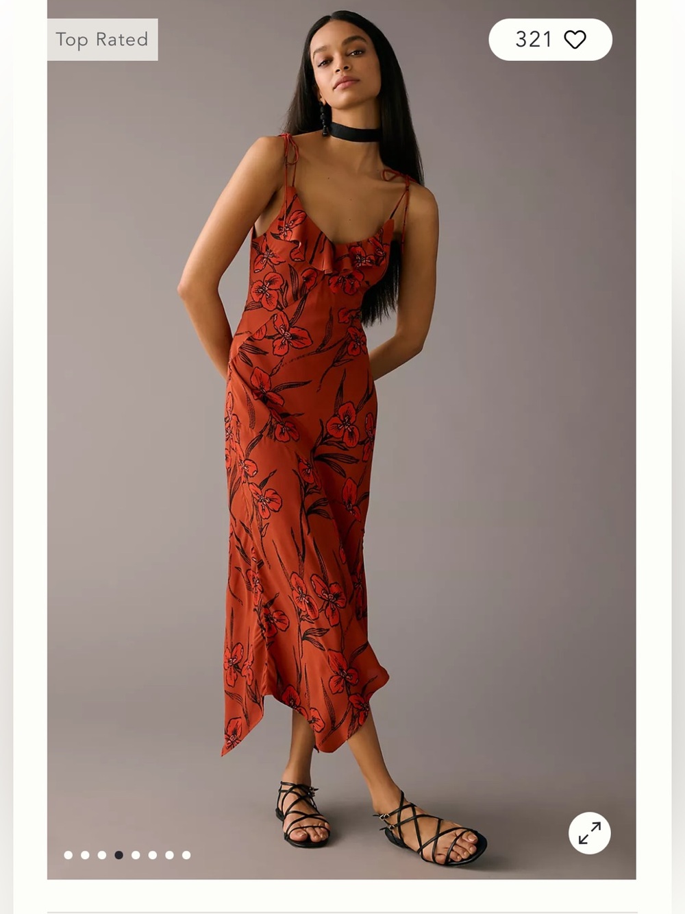 NWT Anthropologie size XSP midi slip dress in red